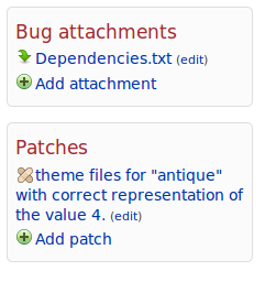 Patches are listed separately from other attachments now